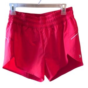 All In Motion Athletic Shorts Red With Liner Elastic Waist Logo Size Small
